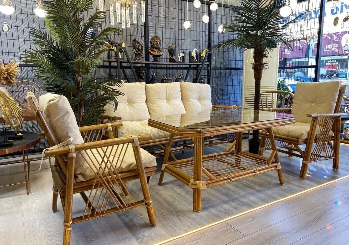 BAMBU LOTUS 5'Lİ TAKIM 70x120 SEHPALI