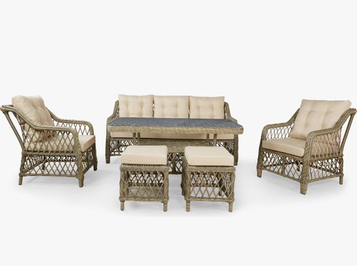 H-GARDEN PARİS RATTAN 5'Lİ ÇAY SETİ