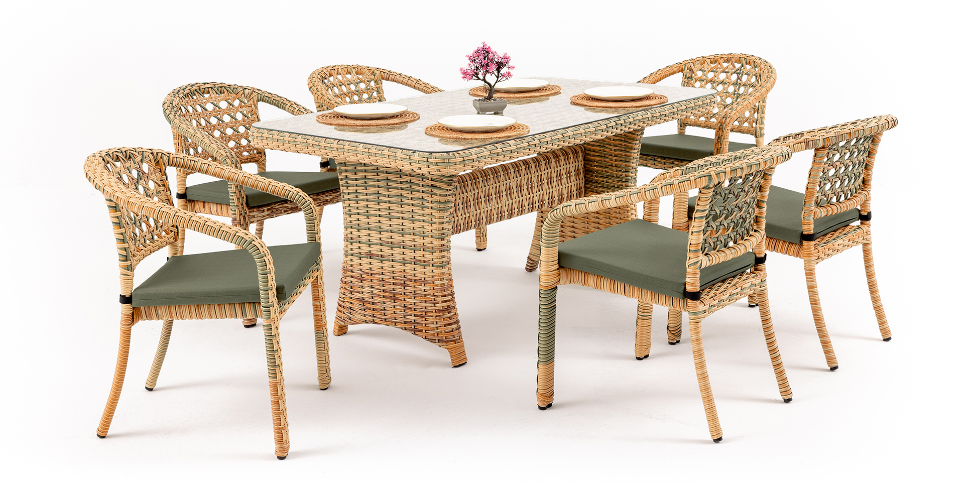 LİMA BERLİN RATTAN 6'LI MASA TAKIMI