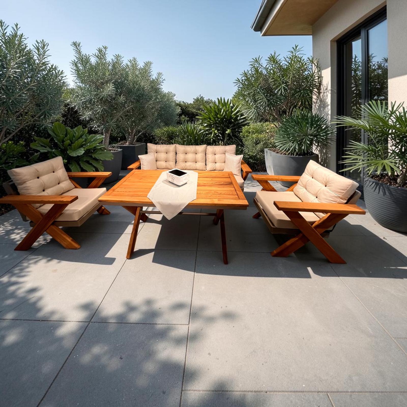 X AHŞAP ALÜMİNYUM BALKON TAKIMI